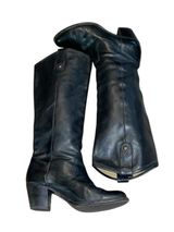 FRYE Jackie Button Leather Tall Boots Women's 8B Black Knee High 76575 Photo 0