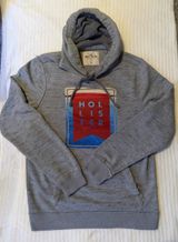 Hollister Grey Graphic Hoodie Size M Unisex Spell Out Logo Photo 0