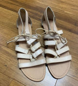 Old Navy Womens Beige Lace Up Gladiator Strappy Flat Sandals Size 9 New Summer Photo 0