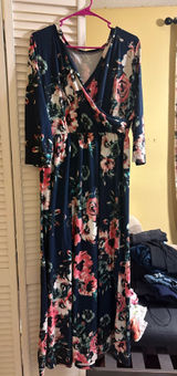 Faux wrap Zattcas floral maxi dress Photo 0