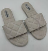 Steve Madden Perrie Quilted Slide Sandal In Bone white size 6 bridal honeymoon Photo 0