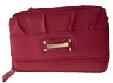 Pink long wallet with snap and zippers lots of compartments with card holder Photo 0
