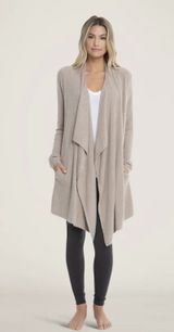 Barefoot Dreams Sz S/M Cardigan Sweater CozyChic Lite Island Wrap Open Waterfall Photo 0