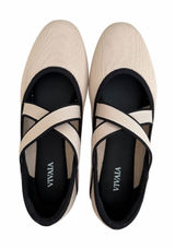 VIVAIA Nia Mary Jane Ballet Flats Almond Toe Cross Strap 37 6.5 NEW Photo 0