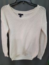 NWT Womens Gap Cream Off White Metallic Pullover Wool Sweater XS BB25 (1) Photo 0