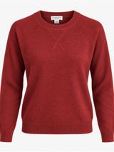 Garnet Hill Essential Washable-Cashmere Sweatshirt Sweater Burnt Orange Small Photo 0