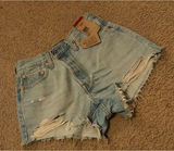 Levi’s Shorts 501 Denim Distressed Photo 0