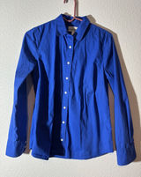 J. Crew Womens Size M Blue Stretch Perfect Long Sleeve Button-Front Cotton Shirt Photo 0