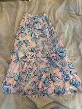 Lilly Pulitzer Agnes Faux Wrap Maxi Skirt in Sweet Pea Pink Chasing the Sun Photo 0