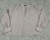 Quince Peasant Top Womens XL European Linen Popover Shirt Mauve Pink Boxy Eco Photo 0
