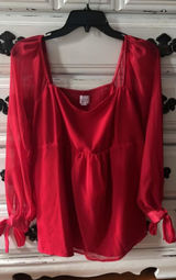 Red Blouse Size M Photo 0
