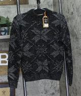 Weatherproof Vintage Mock Neck Ribbed Knit Pullover Sweater Caviar Black XS Photo 0