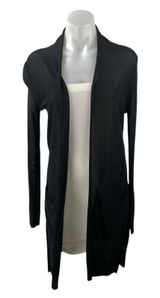 Aritzia Wilfred Black Open Front Long Sleeve Long Cardigan Sweater Top Size XXS Photo 0