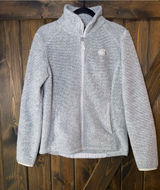 The North Face Fuzzy Sweater Jacket Gray Full Zip Logo Gorpcore Outdoorsy Sz M Photo 0