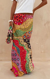 NEW $130 Never Fully Dressed Women Morocco Dorris Maxi Skirt Patchwork Celestial Photo 0
