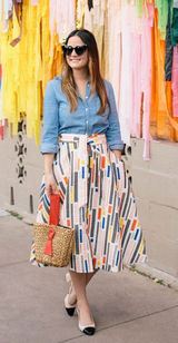 Anthropologie Hutch Willem A-Line Mid Century Modern Skirt Boho Maximalist Twee Photo 0