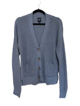 Gap 100% Cotton V Neck Cardigan in Periwinkle Blue - Size L Photo 0