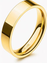 14K Gold 5mm Ring Chunky Women Pinky Band Thick Cigar Wedding Stack Unisex LUX Photo 0
