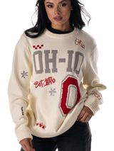 Unisex Ohio Graphic Crewneck Sweater - Cream with Red & Gray Accents Size M Photo 0