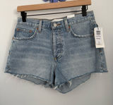 Aritzia Denim Forum 26 NEW The Yoko Shorts Light Wash Cut Off Cotton Photo 0
