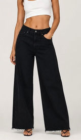 Rag & Bone Serena Full Length Wide Leg Jeans Raw Hem Size 27 Photo 0