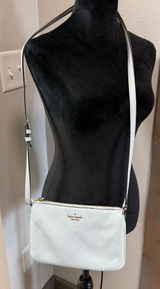 Kate Spade New York Crossbody Bag Purse Small Powder Blue Leather Triple Gusset‎ Photo 0