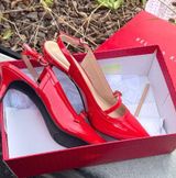 Kelly & Katie Glossy Red Slingback Heels Photo 0