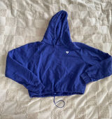 Cobalt Blue Women’s Best‎ Cropped Hoodie with Heart Logo size S Photo 0