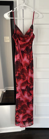 Windsor Dress Formal Long Red Floral Photo 0