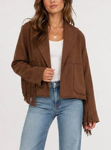 Free People Ragabond Wyatt Fringe Cardigan 100% Organic Cotton Brown Fringe XS Photo 0