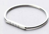 Boutique Dainty White‎ Gold-Plated S925 LOVE Bar Band Ring | Sz 6 NEW Photo 0