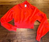 Aerie Offline Throw-Back Corset Cropped Quarter Zip Sweatshirt Women's Size M Photo 0