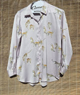 Zara Satin Effect Cheetah Printed Blouse sz L Photo 0