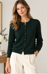 Quills Woollen Market Ireland Merino Wool Cardigan Forest Green Sz Medium Photo 0