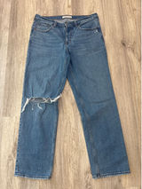 Abercrombie & Fitch The 90s Straight Mid Rise Distressed Jeans Blue 30 10R Photo 0