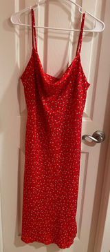 Red Floral Boutique Slip Dress Photo 0