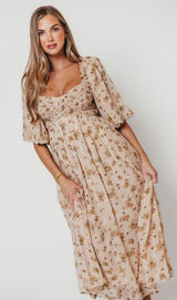 Worth | Harlow Maxi Dress in Neutral Floral, Small Photo 0