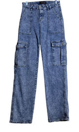 Between Us Cargo Jeans Juniors 26 Acid Wash Flare Straight Leg Y2K Denim Photo 0