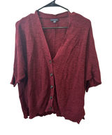 American Eagle Outfitters Burgundy Waffle Knit Button Front Cardigan Sweater M Photo 0