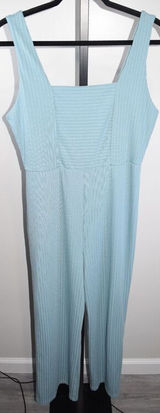 Wild Fable Ribbed Knit Wide Leg Jumpsuit, Sage Blue, Size M Photo 0