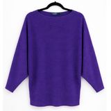 Lauren Ralph Lauren Sweater Womens S Purple Batwing Ribbed Boatneck Minimalist Photo 0