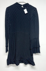 Zara Women Black & White Polka Dot Long Sleeve Mini Dress Size Medium Photo 0