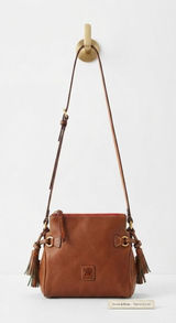 Dooney & Bourke Women Crossbody Bag Small Brown Vachetta Leather Tassel Detail Photo 0