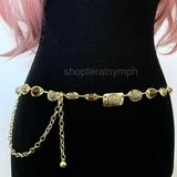 Gold Y2K Earthy Marbled Stone Boho Waist Chain Belt, Fits 29-45 Inches, X7GA1402 Photo 0
