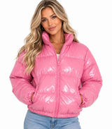 Ame Belle Women’s Shiny Pink Puffer Coat-XS Photo 0