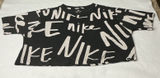 Nike Sportswear All Over Print Crop Top Black White Women Medium Photo 0