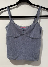 Edikted Crop Tank Top XS Cotton Stretch Y2K Babydoll Coquette Travel Concert Photo 0