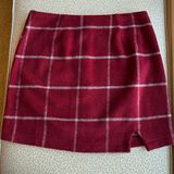 Lulus Spence wine Red Plaid Mini Plaid Mini Skirt size S Photo 0