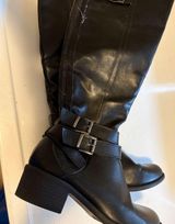 Madden girl Warner's fall neutral black buckle ridding boots zippered size 6 Photo 0