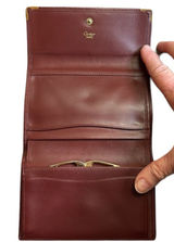 Cartier Paris Burgandy Calfskin Vintage Wallet, Kisslock Coin Compartment. COA Photo 0